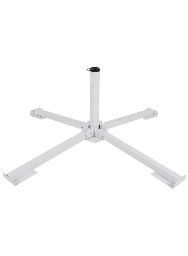 قاعدة صلب متينة ومستقرة بتصميم متقاطع لمظلة الحديقة لون أبيض قطر 122 سم UA2112 - Image 1